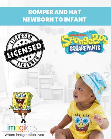 SPONGEBOB SQUAREPANTS Baby Romper and Hat Newborn to Infant in Saudi Arabia