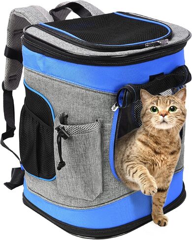 Solaris Adjustable Pet Carrier Backpack for Dogs and Cats, Puppies, Portable Cat Carrier Backpack with Bottle Pocket, Two Mesh Window for Breath in Kuwait