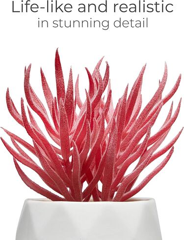 Nordik Square Marble Pots with Gold Vein Accents - Set of 3 - Modern Office and Home Decor - Lifelike Faux Plants - Artificial Desk Plants for Office and Bathroom - Mini Indoor Cactus in Kuwait