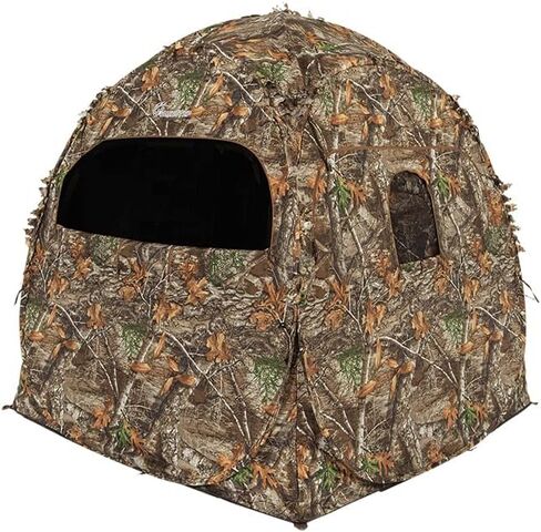 Ameristep Doghouse Lightweight Durable Hunting Spring Steel Ground Blind with 8 Windows & Backpack Carrying Case - 2 Hunters Concealment - Easy Setup & Takedown - Canada Compliant in Saudi Arabia
