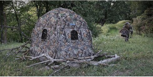 Ameristep Doghouse Lightweight Durable Hunting Spring Steel Ground Blind with 8 Windows & Backpack Carrying Case - 2 Hunters Concealment - Easy Setup & Takedown - Canada Compliant in Saudi Arabia
