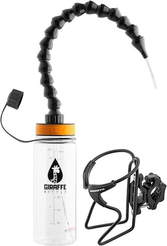 نظام شرب بدون استخدام اليدين على شكل برج الزرافة، زجاجة تريتان شفافة، مع حامل زجاجة مثبت على أنبوب دائري (الطول 25 بوصة / 63 سم) in Kuwait