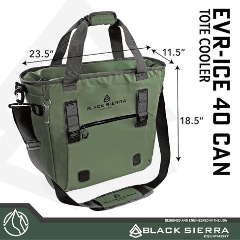 Cooler Bag with Shoulder Straps, 40 Can Tote Bag for Camping, Portable Ice Chest Bag Stays Cold for 72 Hrs, Soft Cooler Insulated Leak Proof, Water Proof by Black Sierra Equipment in Kuwait