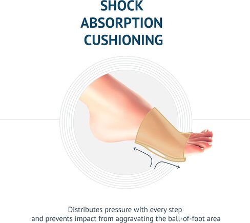 Metatarsal Pads for Women and Men Ball of Foot Cushion - Gel Sleeves Cushions Pad - Fabric Soft Socks for Supports Feet Pain Relief (Beige) Large in Kuwait