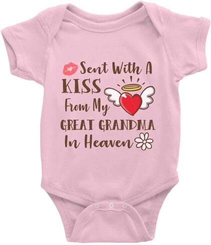 Snagminio Sent with Kiss from Grandma Baby Boy Girl Onesie Newborn Organic Bodysuit Romper in Saudi Arabia