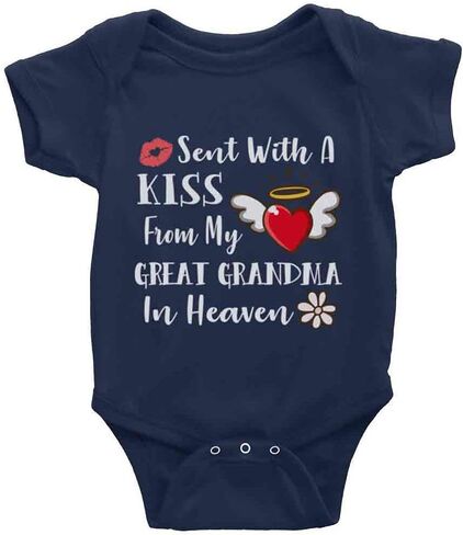 Snagminio Sent with Kiss from Grandma Baby Boy Girl Onesie Newborn Organic Bodysuit Romper in Saudi Arabia