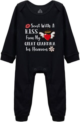 Snagminio Sent with Kiss from Grandma Baby Boy Girl Onesie Newborn Organic Bodysuit Romper in Saudi Arabia