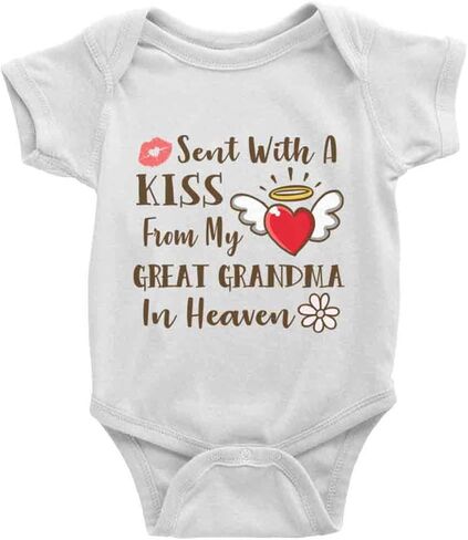 Snagminio Sent with Kiss from Grandma Baby Boy Girl Onesie Newborn Organic Bodysuit Romper in Saudi Arabia