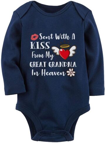 Snagminio Sent with Kiss from Grandma Baby Boy Girl Onesie Newborn Organic Bodysuit Romper in Saudi Arabia