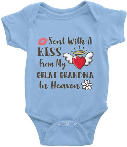 Snagminio Sent with Kiss from Grandma Baby Boy Girl Onesie Newborn Organic Bodysuit Romper in Saudi Arabia