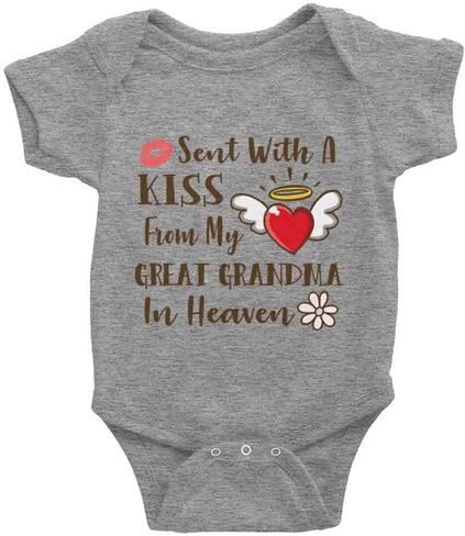 Snagminio Sent with Kiss from Grandma Baby Boy Girl Onesie Newborn Organic Bodysuit Romper in Saudi Arabia