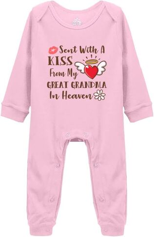 Snagminio Sent with Kiss from Grandma Baby Boy Girl Onesie Newborn Organic Bodysuit Romper in Saudi Arabia