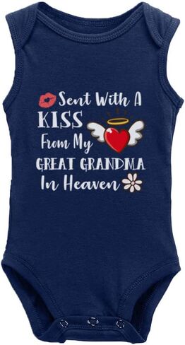 Snagminio Sent with Kiss from Grandma Baby Boy Girl Onesie Newborn Organic Bodysuit Romper in Saudi Arabia