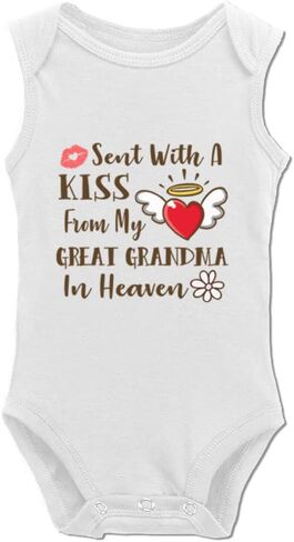 Snagminio Sent with Kiss from Grandma Baby Boy Girl Onesie Newborn Organic Bodysuit Romper in Saudi Arabia