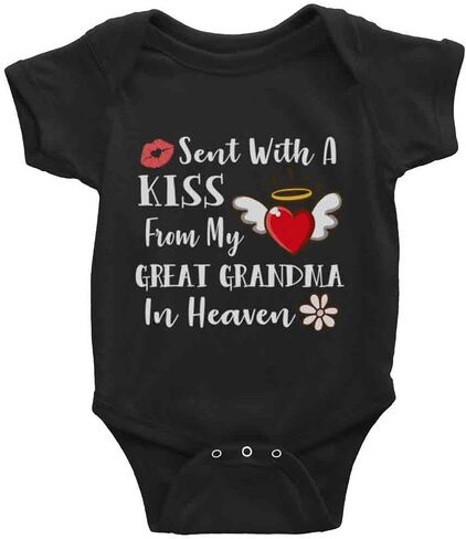 Snagminio Sent with Kiss from Grandma Baby Boy Girl Onesie Newborn Organic Bodysuit Romper in Kuwait