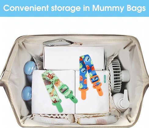 مشبك مريلة اطفال قابل للتعديل من 3 قطع، مشبك مريلة اطفال مضاد للسقوط، مشبك مريلة قابل للتعديل بتصميم كرتوني متاح، ازرق، زهري، اخضر, غير محدد, M in Kuwait