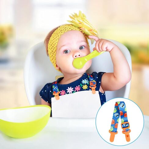 مشبك مريلة اطفال قابل للتعديل من 3 قطع، مشبك مريلة اطفال مضاد للسقوط، مشبك مريلة قابل للتعديل بتصميم كرتوني متاح، ازرق، زهري، اخضر, غير محدد, M in Kuwait