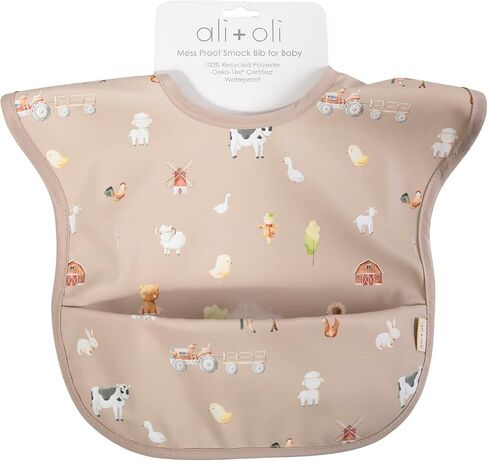 Ali+Oli Smock Bibs for Babies, BPA-Free Oeko-Tex Certified, Waterproof Baby Smock, Machine Washable, Toddlers Ages 6m+ in Saudi Arabia