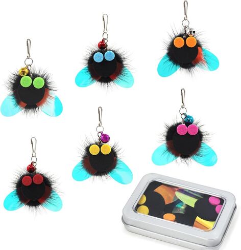 SONGWAY Cat Toy Wand Replacement - 10 Pieces Insect Butterfly Cat Toys, Cat Feather Toy Refills, Cat Teaser Wand Attachments, Interactive Cat Toys for Indoor Cats in Saudi Arabia