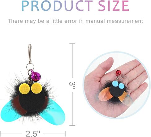 SONGWAY Cat Toy Wand Replacement - 10 Pieces Insect Butterfly Cat Toys, Cat Feather Toy Refills, Cat Teaser Wand Attachments, Interactive Cat Toys for Indoor Cats in Saudi Arabia