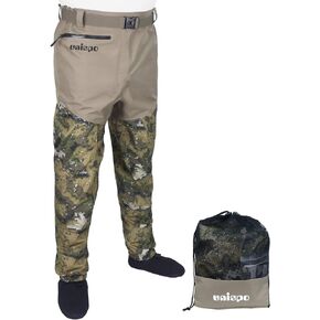 UNISPO Waist Wader Pants, 4-Ply Waterproof Fishing Waders Breathable Desolve Camo Hunting Pants with Pockets and Durable Neoprene Stocking Foot Insulated Wading Pants Waders for Men and Women, XXL in Saudi Arabia