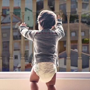 شبكة أمان للأطفال، واقي درابزين متين لسلامة الأطفال، سلالم درابزين لأسرة الشرفة، شبكة سلالم درابزين لحماية الأطفال، سهلة التركيب، شبكة سلالم للأطفال والحيوانات الأليفة والألعاب - (طول 10 أقدام × ارتفاع 3 أقدام) بني in Kuwait