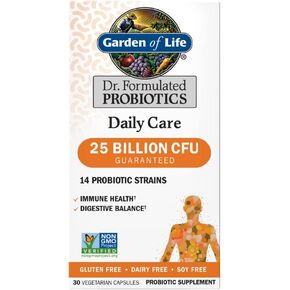 Garden of Life Dr. Formulated Probiotics Daily Care 30 Capsules 25 Billion CFU 14 Strains Immune Health Digestive Balance, Gluten Free,Soy Free in Saudi Arabia