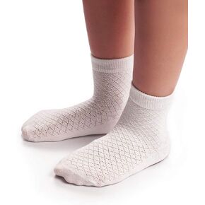 BabaMate 5 Pairs Toddler Little Kid Boys Girls No Show Ankle Socks - Soft Cotton Thin Mesh Infant Baby Summer Socks