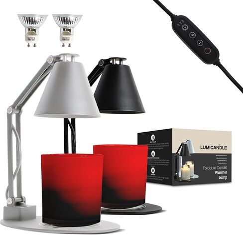 LumiCandle - مصباح تدفئة الشموع مع لمبتين بقدرة 50 وات، مصباح تدفئة الشموع قابل للتعديل مع مؤقت، سخان مصباح الشمعة، سخان الشمع، سخان الشمع الكهربائي مع مؤقت، هدية ديكور المنزل in Kuwait