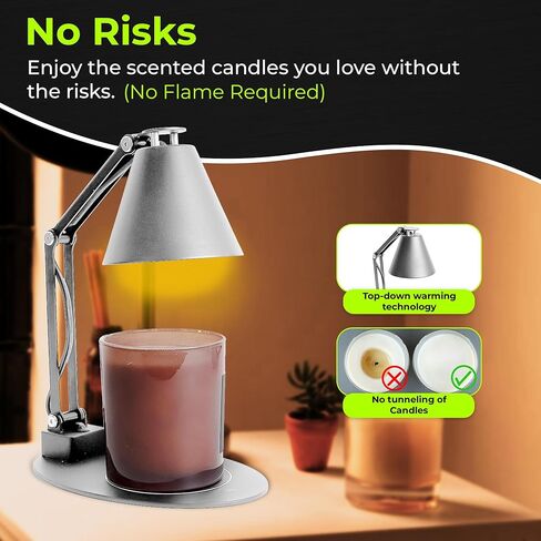 LumiCandle - مصباح تدفئة الشموع مع لمبتين بقدرة 50 وات، مصباح تدفئة الشموع قابل للتعديل مع مؤقت، سخان مصباح الشمعة، سخان الشمع، سخان الشمع الكهربائي مع مؤقت، هدية ديكور المنزل in Kuwait