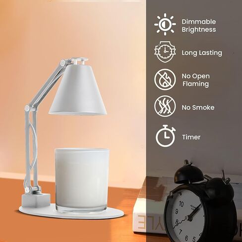 LumiCandle - مصباح تدفئة الشموع مع لمبتين بقدرة 50 وات، مصباح تدفئة الشموع قابل للتعديل مع مؤقت، سخان مصباح الشمعة، سخان الشمع، سخان الشمع الكهربائي مع مؤقت، هدية ديكور المنزل in Kuwait