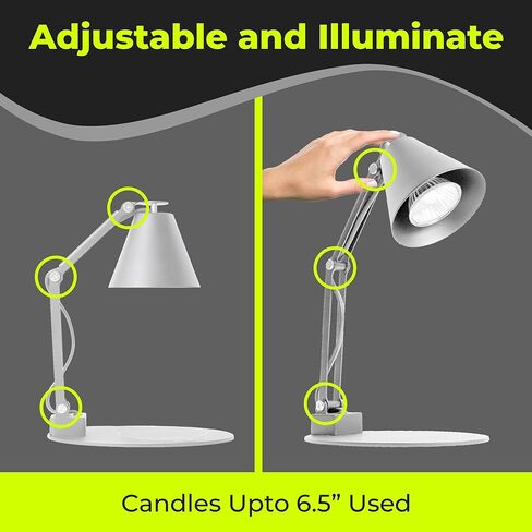 LumiCandle - مصباح تدفئة الشموع مع لمبتين بقدرة 50 وات، مصباح تدفئة الشموع قابل للتعديل مع مؤقت، سخان مصباح الشمعة، سخان الشمع، سخان الشمع الكهربائي مع مؤقت، هدية ديكور المنزل in Kuwait