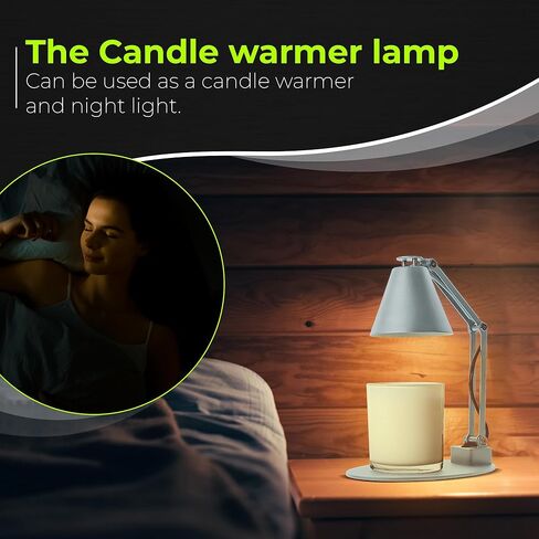 LumiCandle - مصباح تدفئة الشموع مع لمبتين بقدرة 50 وات، مصباح تدفئة الشموع قابل للتعديل مع مؤقت، سخان مصباح الشمعة، سخان الشمع، سخان الشمع الكهربائي مع مؤقت، هدية ديكور المنزل in Kuwait