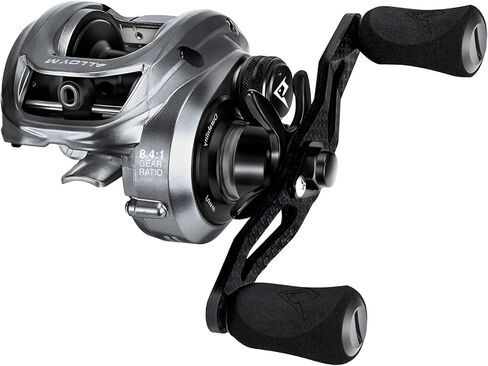 بكرة صيد السمك Piscifun Alloy M، بكرة صيد بإطار من الألومنيوم، أقصى سحب 22 رطل، متوفرة بنسبة تروس 7.5:1/8.4:1، بكرة صيد منخفضة المستوى، بكرة صب المياه المالحة/المياه العذبة in Kuwait