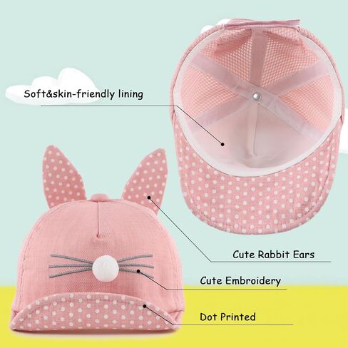 Peecabe Baby Baseball Cap Toddler Infant Boys Girls Sun Hat Breathable Cute Hats for Spring Summer 6M-3T in Saudi Arabia