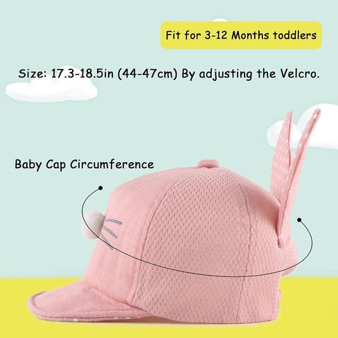 Peecabe Baby Baseball Cap Toddler Infant Boys Girls Sun Hat Breathable Cute Hats for Spring Summer 6M-3T in Saudi Arabia