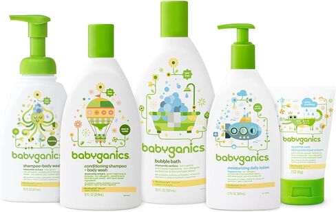 Babyganics Baby Shampoo + Body Wash Pump Bottle, Chamomile Verbena, , 3 Pack, Packaging May Vary in Saudi Arabia