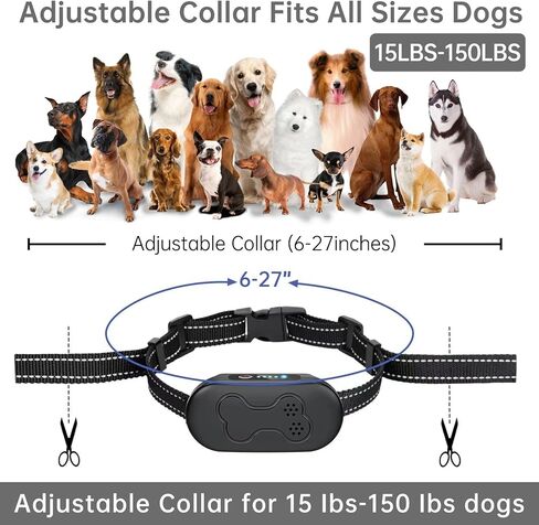 طوق صدمات للكلاب من owvtrg لكلبين (15-150 رطلًا) طوق تدريب كهربائي للكلاب قابل لإعادة الشحن مقاوم للماء مع جهاز تحكم عن بعد للكلاب الصغيرة والمتوسطة والكبيرة مع صوت تنبيه واهتزاز وصدمة آمنة وأوضاع مصباح يدوي (فضي) in Kuwait