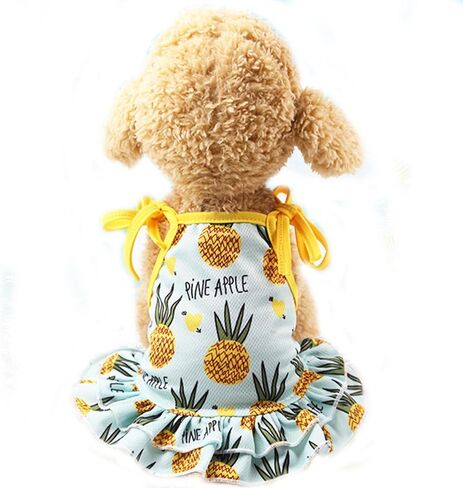 Harikaji Pet Clothes,Lovely Summer Fruit Dog T-Shirt Puppy Clothes Dog Skirt Dress Cats Clothes for Small Dogs Cats Puppy (M-Back Length 30cm, Pineapple Skirt) in Saudi Arabia