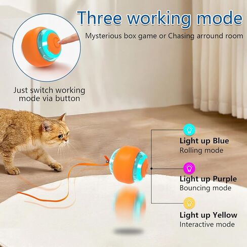 لعبة صندوق الألغاز التفاعلية من بينتوبال للقطط، متاهة ترفيهية مع كرة كهربائية للقطط تتدحرج بمفردها، زنبرك وكرة بومبوم in Kuwait