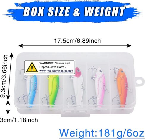 Metal Blade Baits for Bass Fishing Lures, 5pcs Hard Metal VIB Fishing Lures Sinking Jigging Spoons Hard Swimbait for Trout Walleye Crappie in Saudi Arabia