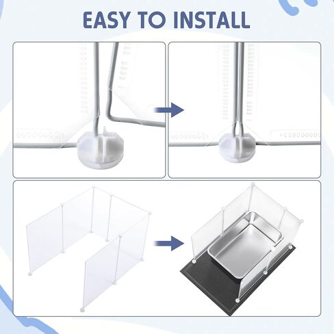 صندوق فضلات القطط من الفولاذ المقاوم للصدأ كبير جدًا من Tioncy، 2 مغرفة فضلات القطط، 2 حصيرة فضلات القطط، 12 واقي رذاذ زاوية لا يمتص الرائحة أبدًا، مقاوم للصدأ، سطح أملس غير لاصق (23.6 × 15.8 × 7.9 بوصة) in Kuwait