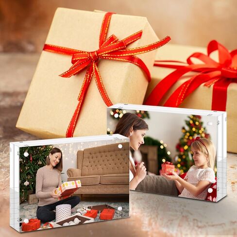 إطار صور أكريليك UOROMI، إطار صورة شفاف مقاس 4 × 6 مع زوايا مغناطيسية، إطارات صور أكريليك تقف في المكتب أو الطاولة، إطار صورة مغناطيسي شفاف بسمك 10+10 مم لعرض سطح المكتب in Kuwait