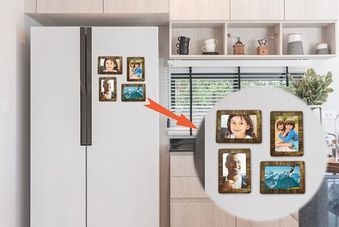 إطار صور مغناطيسي قوي بسمك إضافي 4 × 6 من HomeMonkeys من 4 قطع مغناطيس لتزيين أنيق شفاف سهل التغيير in Kuwait
