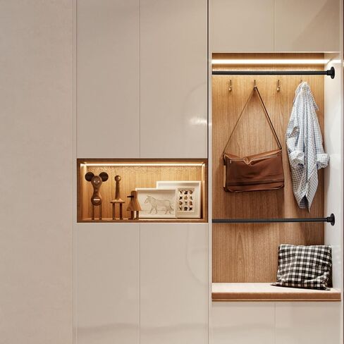 قضيب ستارة Furtrop Premium عالي التحمل وقابل للتعديل مع مجموعة مقابس، أسود (29-63.5) in Kuwait