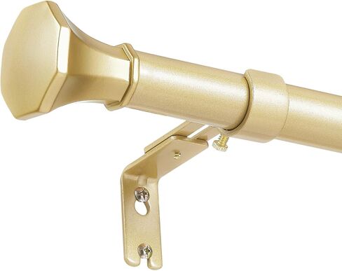 قضبان ستائر بوكس ​​سبيس للنوافذ من 66 إلى 120، قضيب ستارة ذهبي بقطر 1 بوصة، قضيب ستارة نافذة قابل للتعديل، قضبان ستائر شديدة التحمل مع نهايات زخرفية، ذهبي in Kuwait