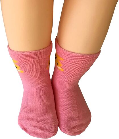 Kakalu 5 Pairs 12-36 Months Baby Girl Upside Down Cartoon Anti-Slip Cozy Ankle Cotton Socks Toddler Walker Non Skid Sneakers Footsocks Shoe Socks Foot Cover With Grips in Saudi Arabia
