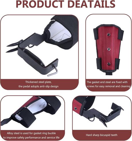 AMSOAN BJFASTLT Tree Climbing Spikes Non-Slip 2 Gear (with Safety Belt) Aluminum Pole Spurs Adjustable Spikes for Hunting Observation, Fruit Picking in Kuwait