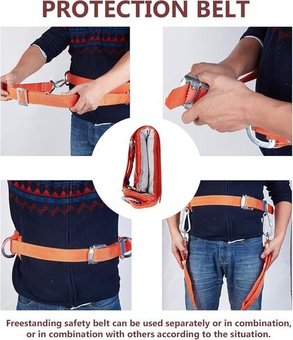 AMSOAN BJFASTLT Tree Climbing Spikes Non-Slip 2 Gear (with Safety Belt) Aluminum Pole Spurs Adjustable Spikes for Hunting Observation, Fruit Picking in Kuwait