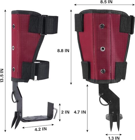 AMSOAN BJFASTLT Tree Climbing Spikes Non-Slip 2 Gear (with Safety Belt) Aluminum Pole Spurs Adjustable Spikes for Hunting Observation, Fruit Picking in Kuwait